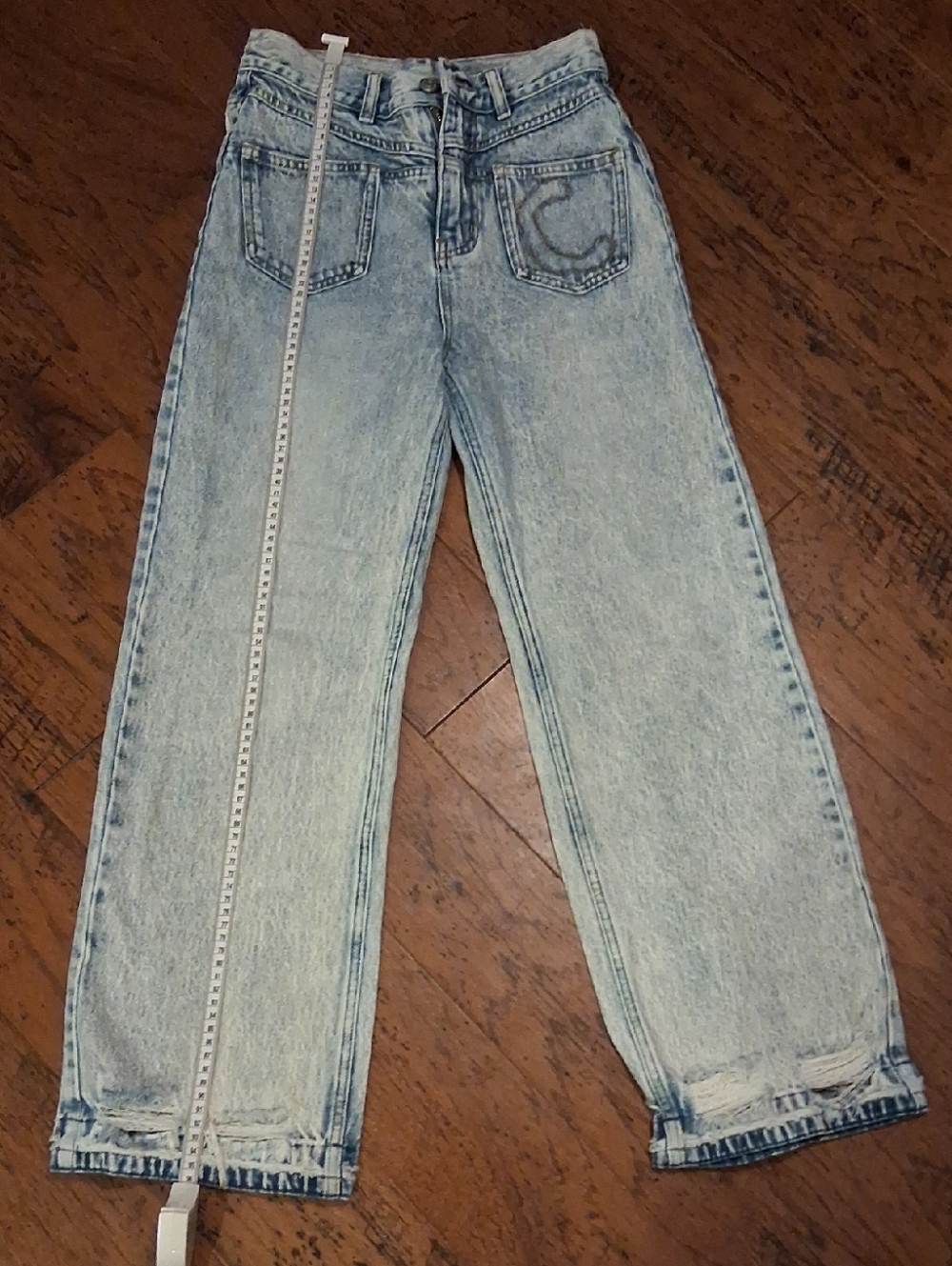 26 Chuu Softly Faded Light Blue Women's Wide Leg High-rise Jeans